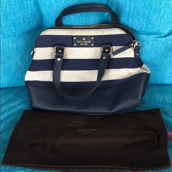 kate spade Handbags - Kate Spade leather and canvas handbag